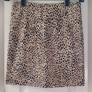 Leopard Print A-Line Skirt - Black on Tan By Brandy Melville